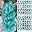 TOFAFA 16 Pcs Colored Hair Extensions Curly Wavy Clip in Synthetic Hair Extensions,Colorful Party Highlights Hairpiece Streak for Girls Women Kids(Teal Blue)