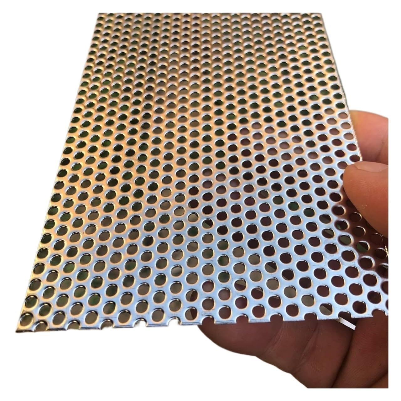 Lochblech aus Stahl, Perforiertes Metallblech, Edelstahl 304, silberfarben, 0,8 mm, mehrere Größen, 1–10 Maschenweite(10mm Mesh,25x25cm)