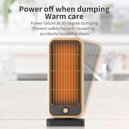 Miniatura 4 de Silent PTC - Calentador de ventilador de cerámica - Calefacción 3S, ahorro de energía, protección de inclinación, 500 W, con calefacción avanzada de