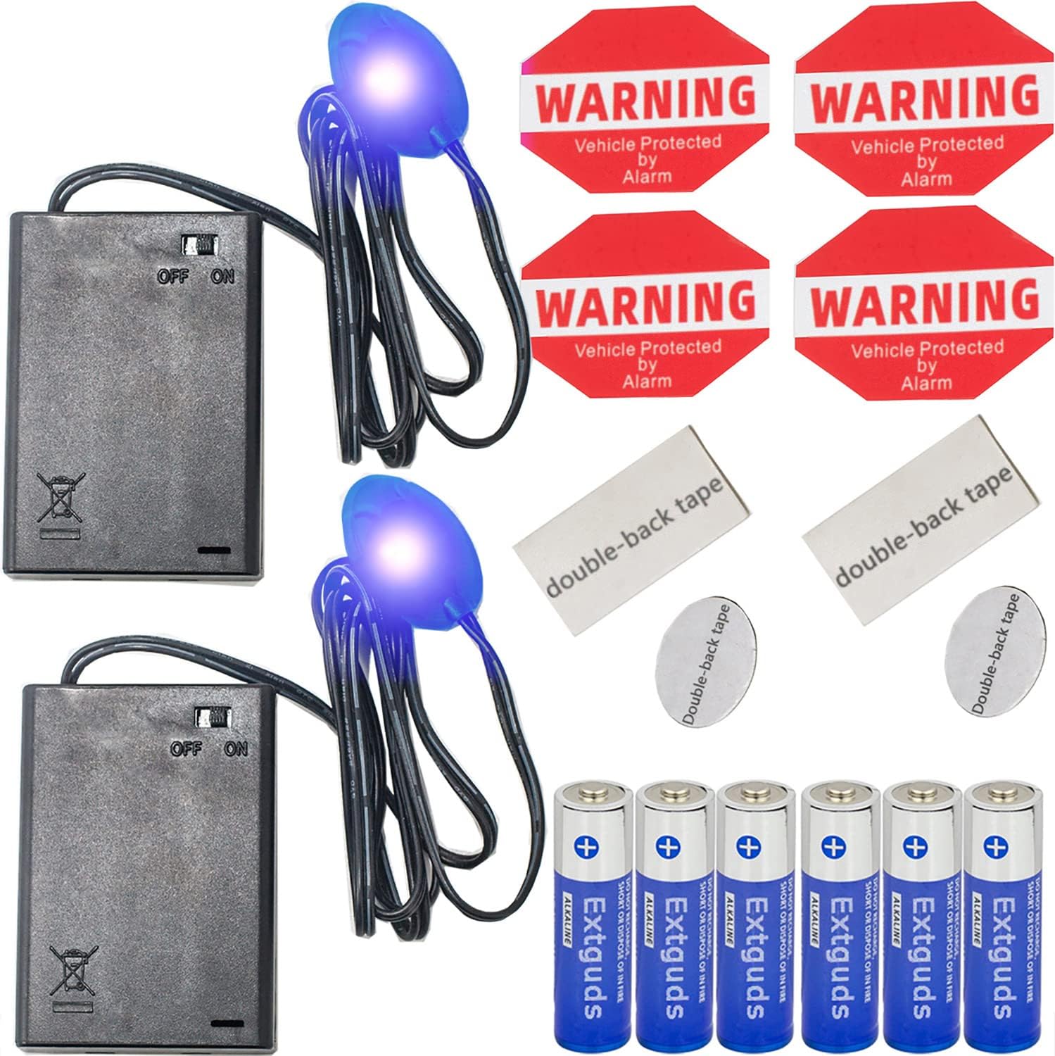 Fake Car Alarm, Dummy Car Alarm,(Batteries Included) Red LED Light Simulate Imitation Security System, Warning Anti-Theft Flash Blinking Lamp,Blue Light (Light-Sensing-Blue Light-2 Pack) Fake Car Alarm, Dummy Car Alarm,(Batteries Included) Red LED Light Simulate Imitation Security System, Warning Anti-Theft Flash Blinking Lamp,Blue Light (Light-Sensing-Blue Light-2 Pack)