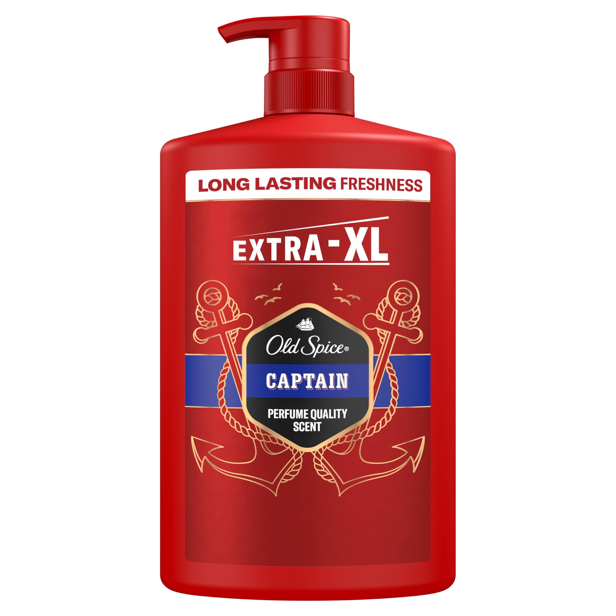 Old Spice Captain Gel De Ducha Y Champú Para Hombres 1000ml, Gel Para Cara, Cuerpo Y Pelo 3 En 1 Multiusos, Frescura Duradera, Fragancia Excepcional, Limpieza Profunda