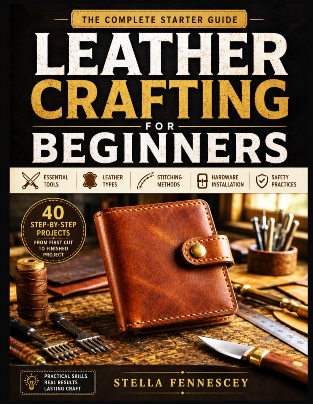 LEATHER CRAFTING FOR BEGINNERS: Essential Tools, Techniques & First Projects - Budget Tool Selection, Leather Types, Stitching Methods & Safety Practices