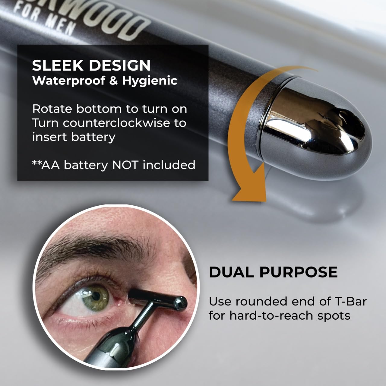 Blackwood For Men Eye and Facial Massager - Face Sculpting Tool for Men-Fights Puffy Eyes, Dark Circles, & Crow's Feet- Self Care Gifts Face Massager Facial Tools-Gua Sha & Jade Roller Alternative