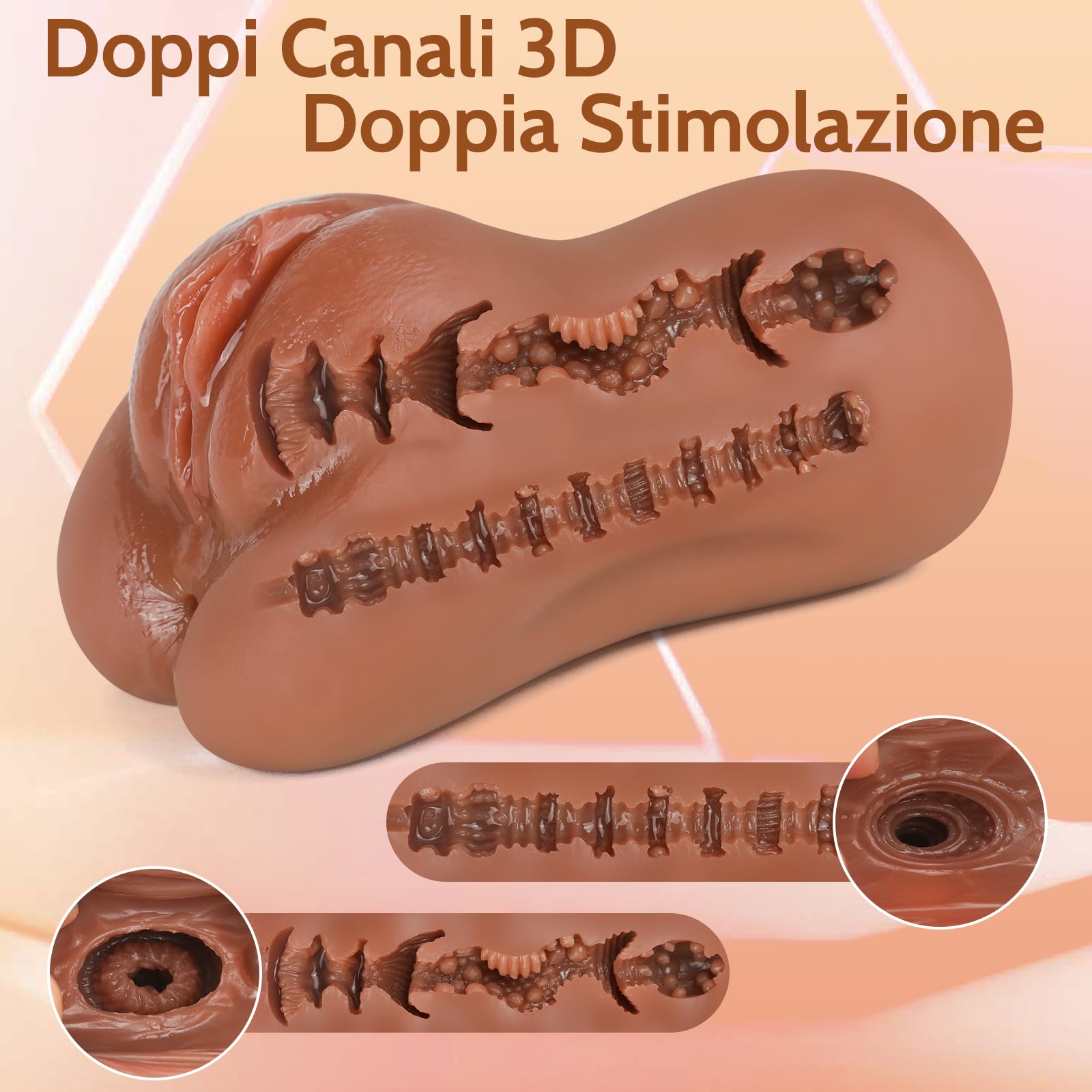 Sex Toys Masturbtore per Uomini Realistico - 710g Masturbatori Maschili 3D con Stretto Anale e Vagina Realistica Sex Toy Masturazione Realistico Uomo Vagina Finta Sex Toysper per Uomini Giochi Rrotici