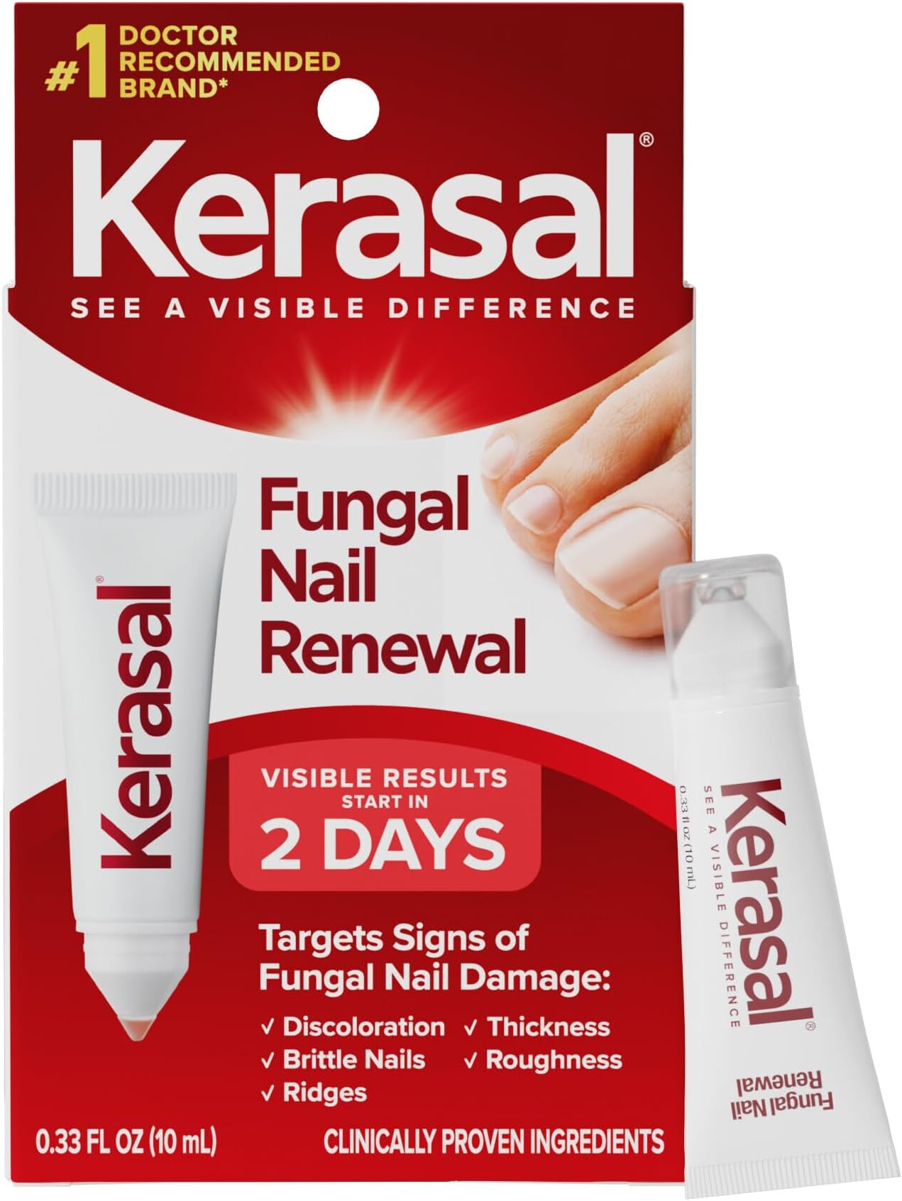 Kerasal Nail Fungus Extra Strength | Restorative Nail Repair for Damaged Nails, 0.33 fl oz (Packaging May Vary)