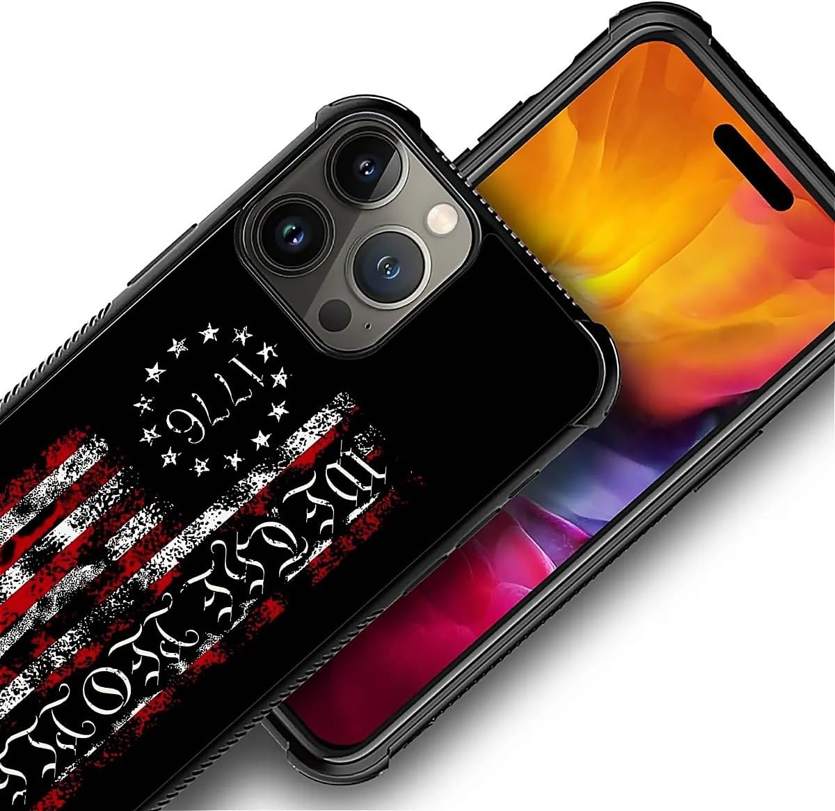 DAIZAG Compatible with iPhone 16 Pro Case,All-Round Protection Shockproof Anti-Scratches TPU Cover,Cases for Man Woman-Classic American Flag 1776 We The People - Image 5