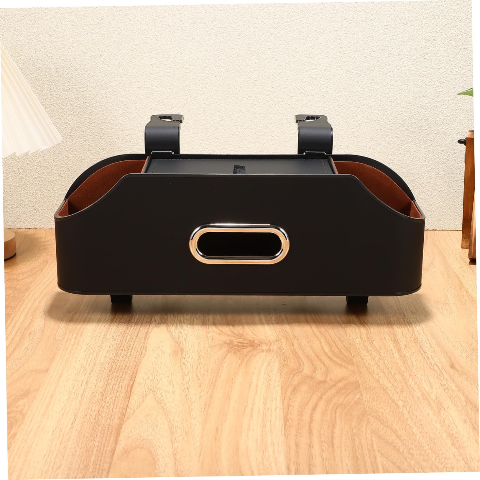 Rücksitz Staufach aus Kunstleder mit Fächern, Schwarz, Modern