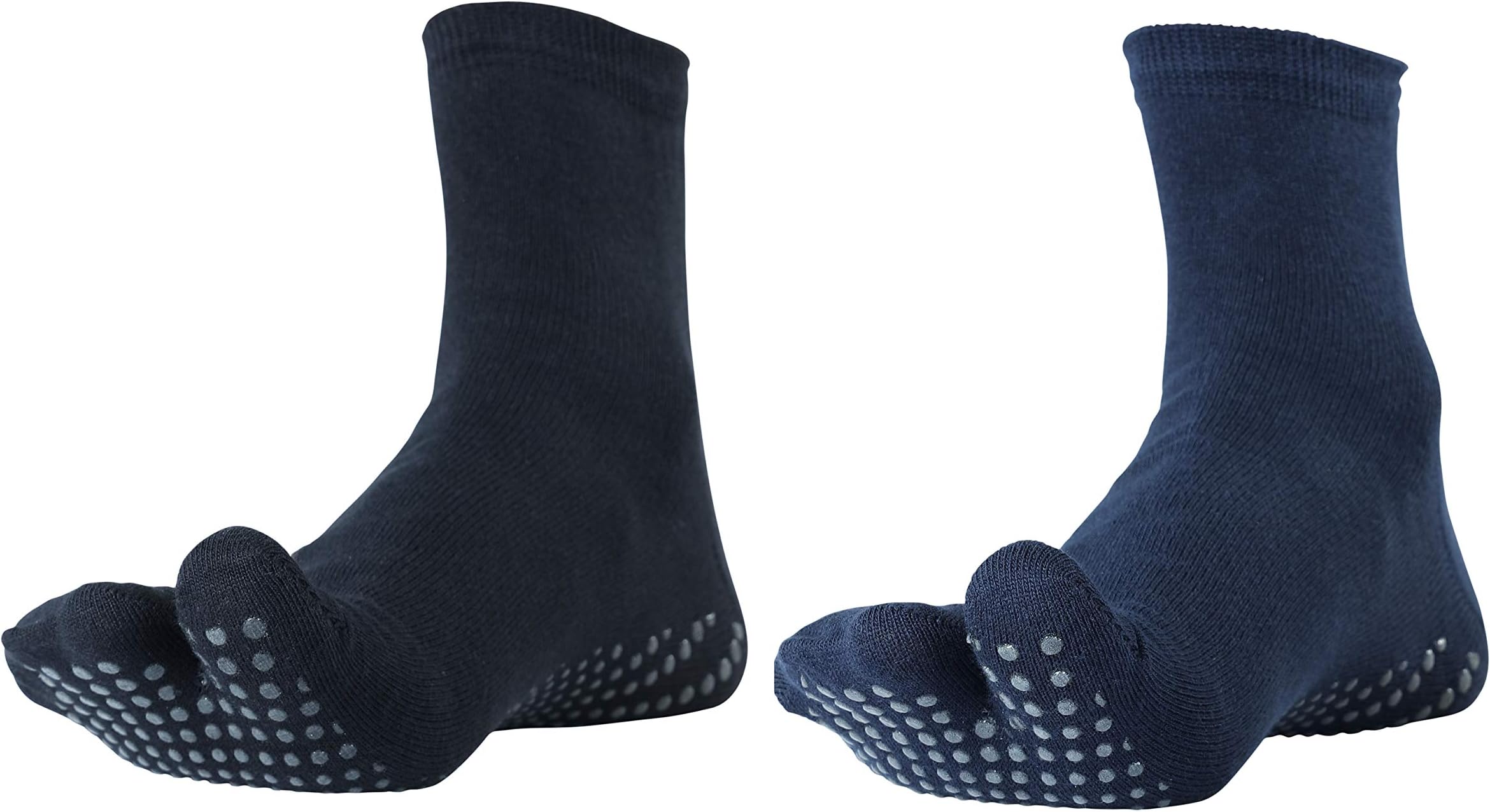 NOFALL Antislip Split Toe Ankle Length Cotton & Lycra Socks for Women, Ideal for Yoga, Exercise, Home, Suitable for Daily Use, Soft and Breathable (Pack of 2)