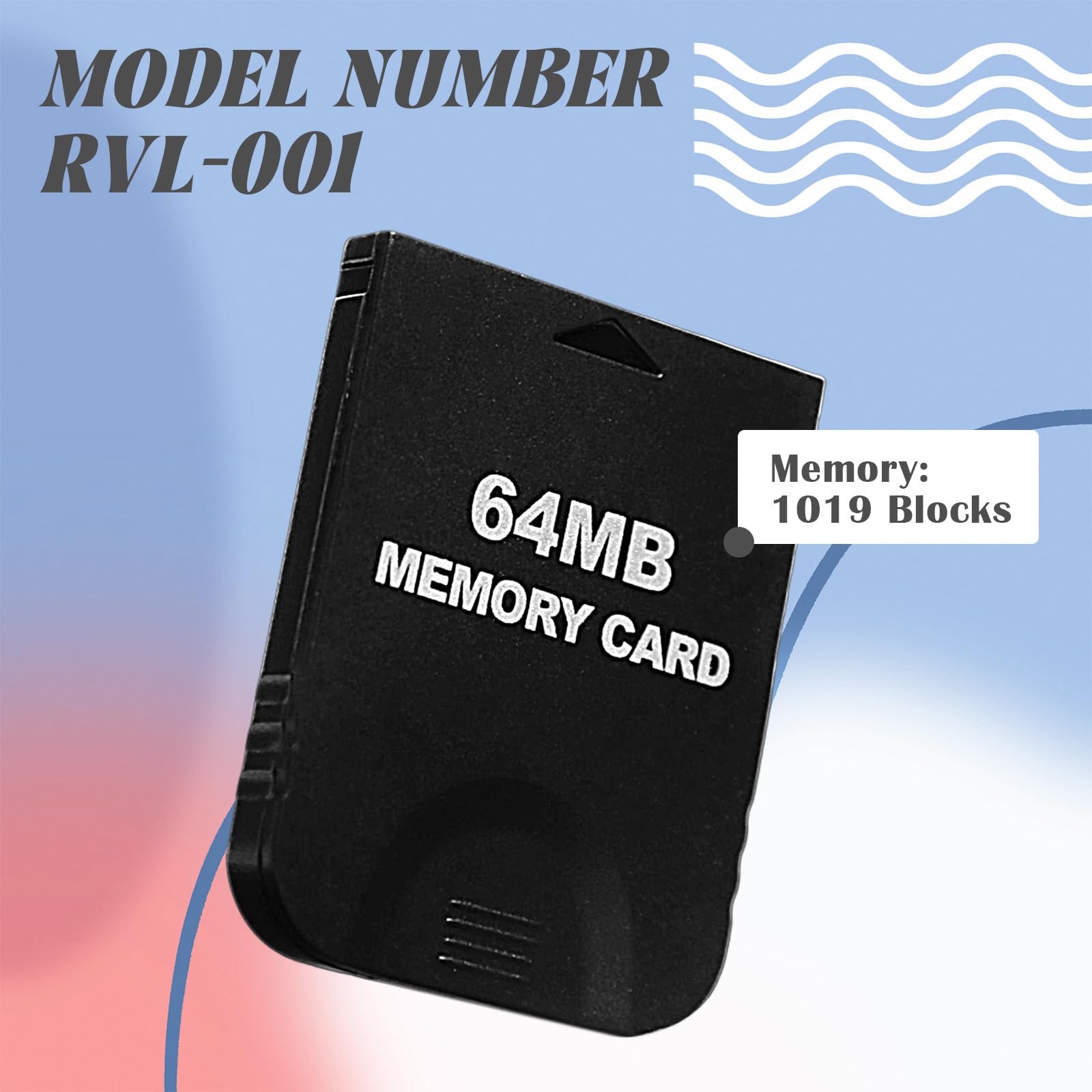Tarjeta de memoria Gamecube de alta velocidad de 64 MB (2043 bloques), tarjeta de memoria de juego compatible con Nintendo Gamecube y juegos de accesorios de consola Wii (negro)