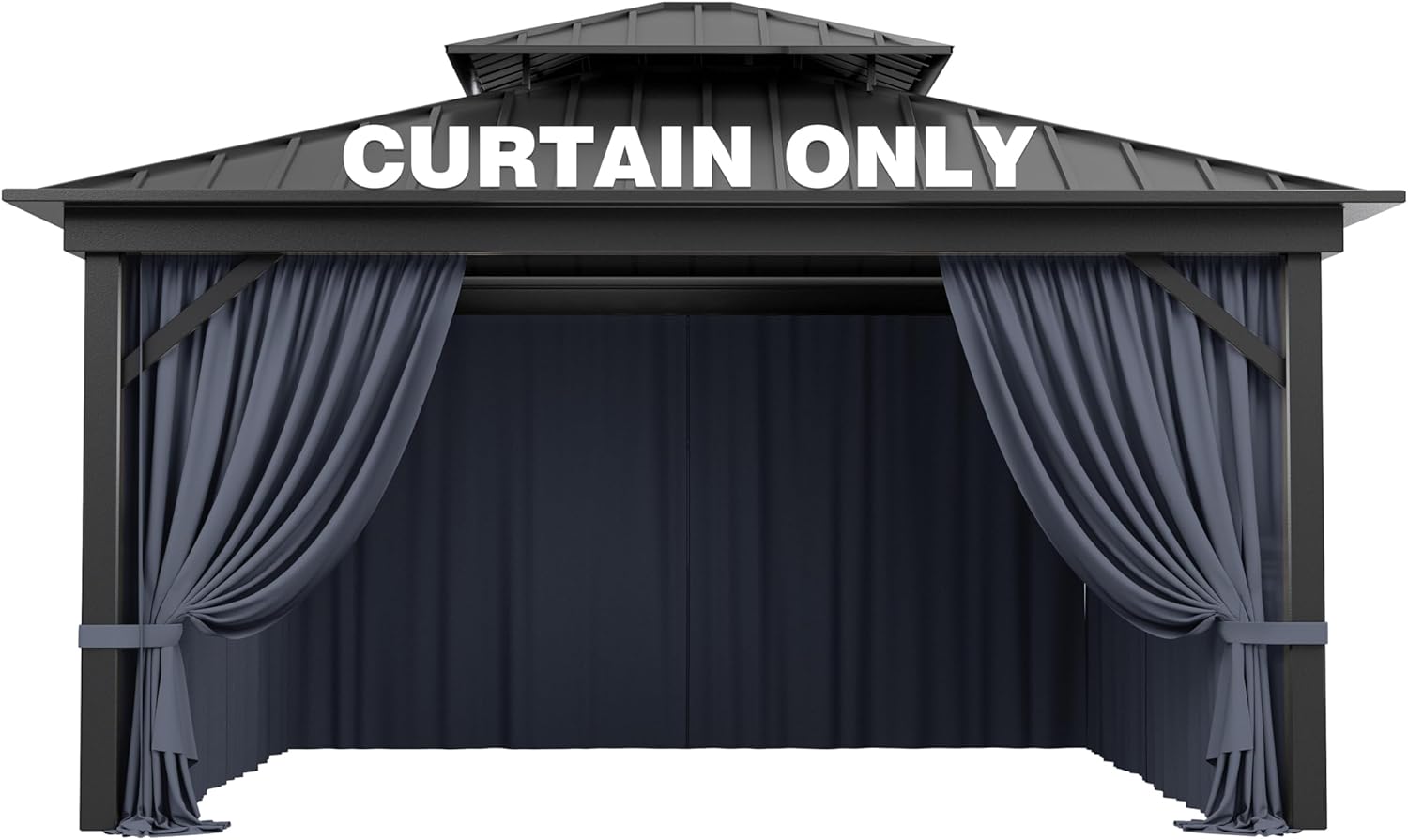 Outdoor Gazebo Curtain Replacement Universal 4-Panel Sidewalls 10' X 13',Outdoor Patio Waterproof Privacy Curtain with Double Zipper for Patio, Canopy, Garden, and Backyard (Curtain Only)