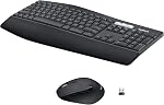 Combo clavier et souris sans fil Logitech MK850 Performance pour Windows, macOS et ChromeOS, récepteur USB Bluetooth et 2,4 GHz, clavier ergonomique pleine taille, multi-appareils, repose-poignet rembourré – Graphite