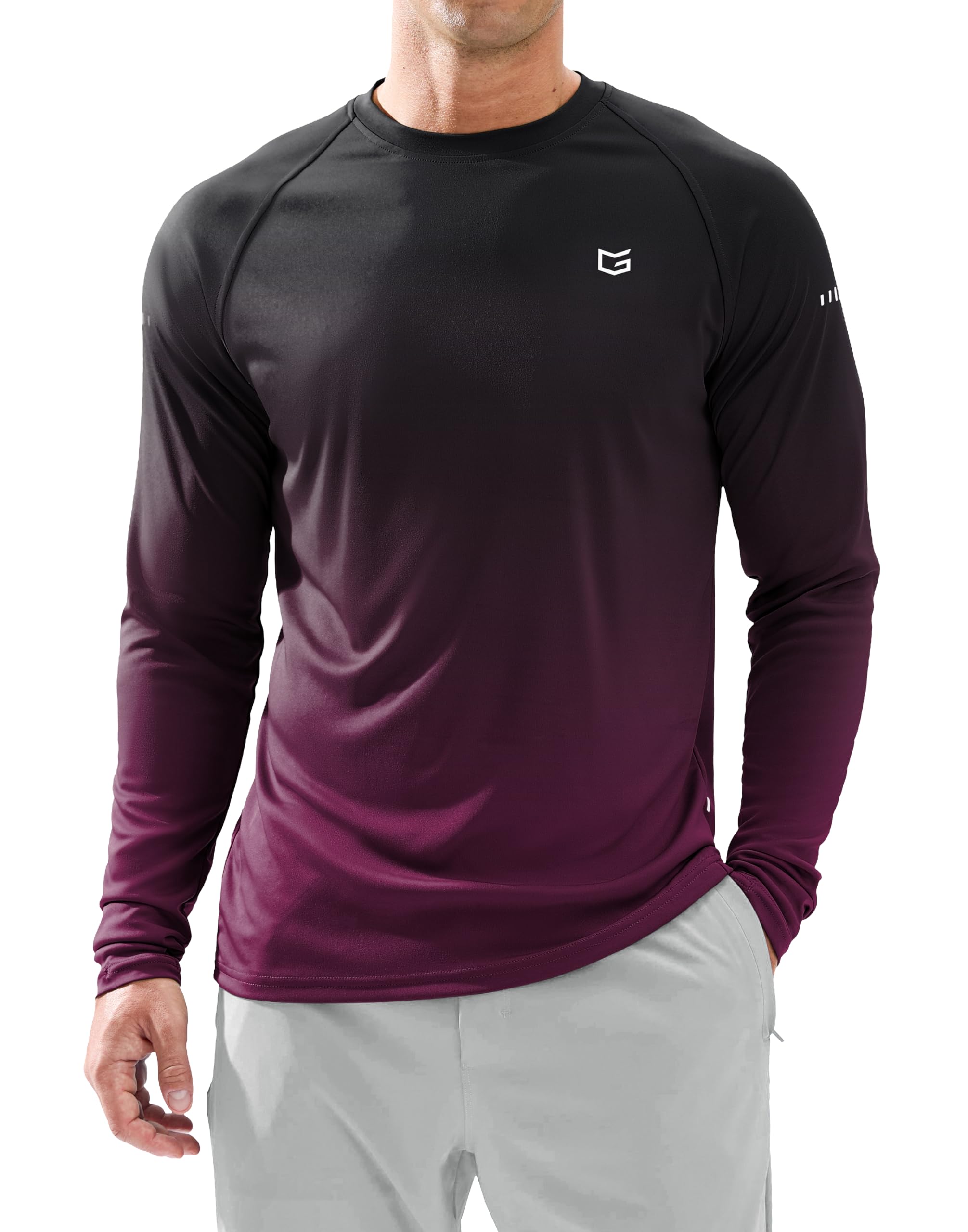 Men's Sun Protection Swim Long Sleeve UPF 50+ Rash Guard Lightweight Shirts