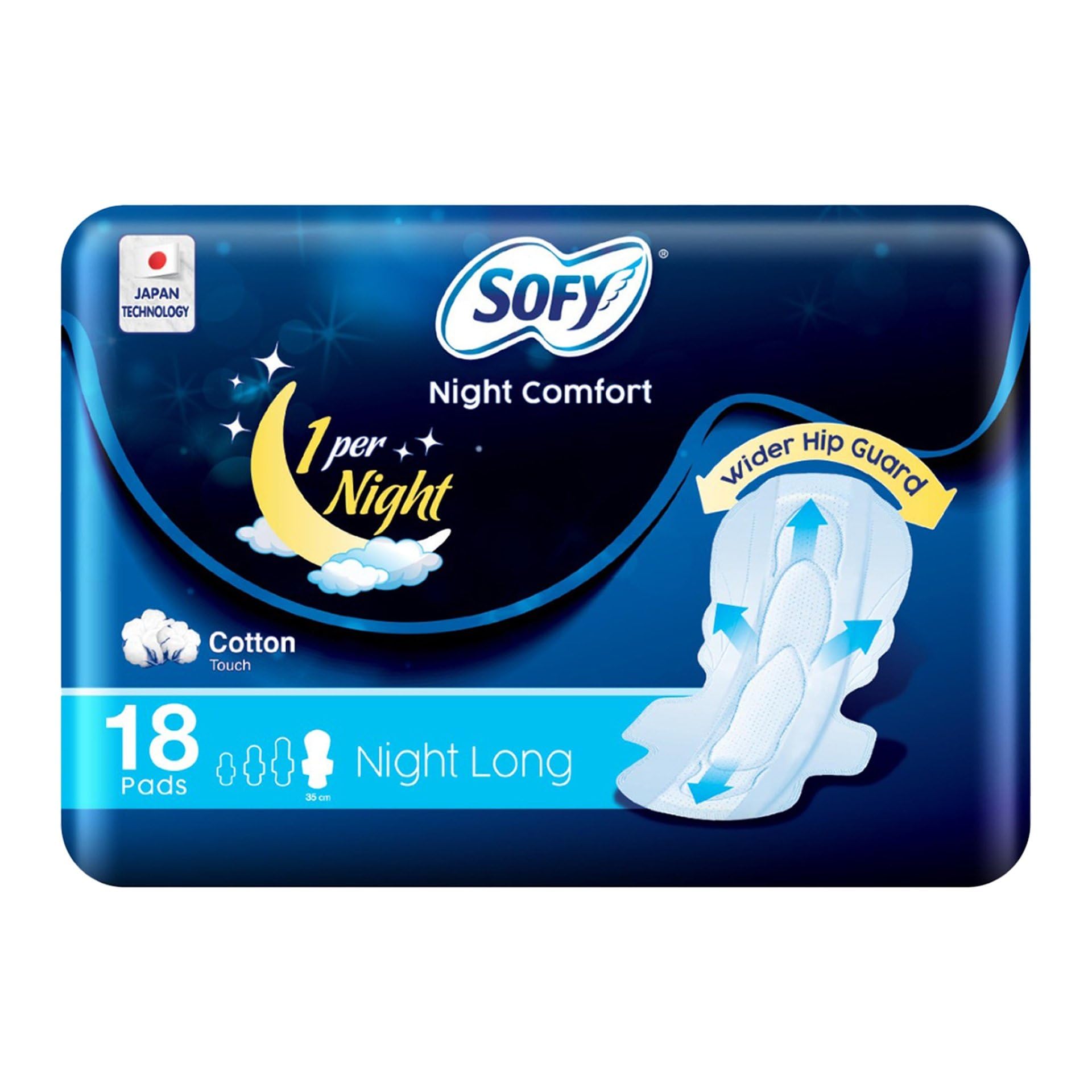 Sofy Night Comfort Sanitary Pads Night Long 18 pcs