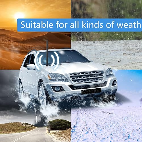 Miniatura 5 de POBADY Antena corta de radio de coche de 7 pulgadas, antena de techo de lavado de autos, antena de goma flexible para vehículo, repuesto para radio