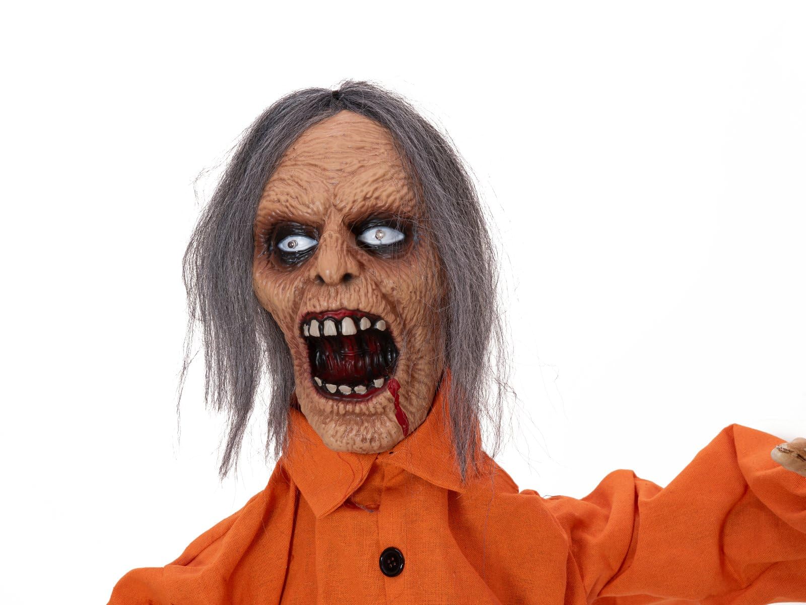 EUROPALMS Halloween Figur Sträfling Sirius, animiert, 85cm | Animierte Figur mit Licht- und Soundeffekt (Batterie- & USB-Betrieb)