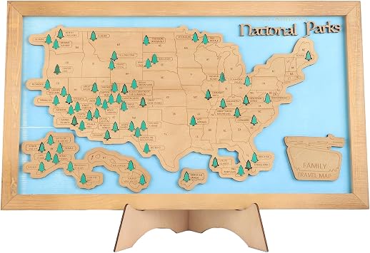 1911inch Large-Sized National Park Map, Us National Park Map Tracker, Perfect National Park Gifts for Park Lovers, Hiker, Couples & Families