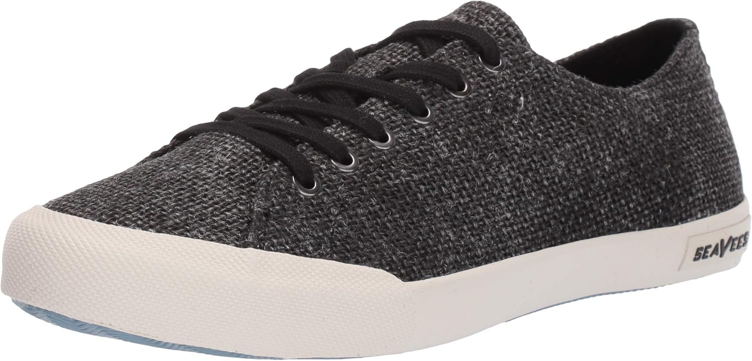 SEAVEES Women's Women's Monterey Sneaker Raffia Shoe, Black, 7 M US