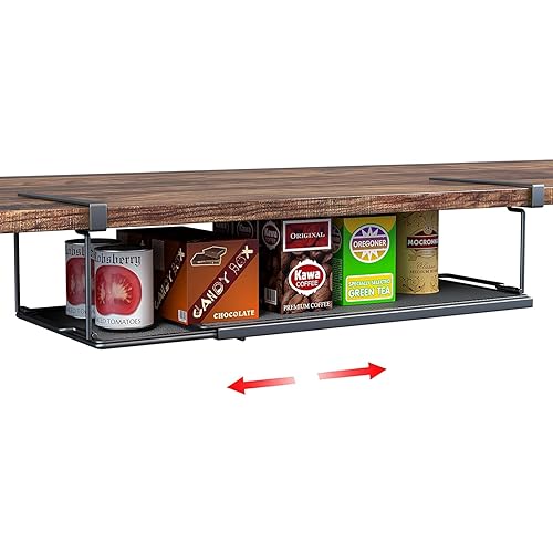 Expandable Under Cabinet Shelf, Extendable Under Shelf Storage with 0.94