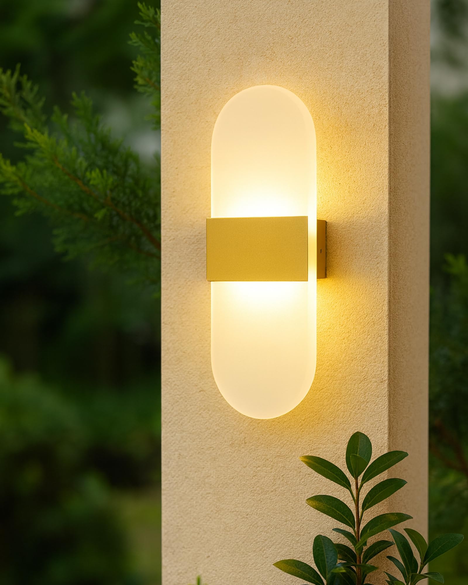 Rose Gold LED Wall Sconce - Modern Acrylic Light -12