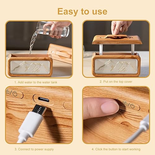 Miniatura 5 de Humidificador de doble pulverización, 20.3 fl oz, pequeño humidificador silencioso de niebla fría para plantas, dormitorio, oficina, hogar,