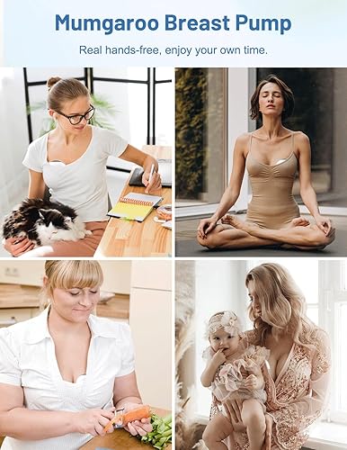 Miniatura 6 de Extractor de leche manos libres, extractor de leche portátil, bomba de lactancia eléctrica portátil con pantalla inteligente, 3 modos y 12 niveles,