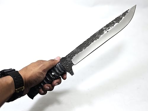 Miniatura 6 de HFD 15" de alto acero al carbono, espada táctica machete con funda, estilo Gladius, hoja de supervivencia, estilo vikingos, mango de madera, katana