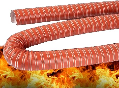 Dia 1 2 3 4 5 6 7 8 10 12 In Flexible Duct Hose, Silicone Flexible Brake Cooling Duct, Air Duct Induction Intake Pipe Hose, Exhaust Hose Dryer Vent Hose for Garage Air, Length 1m-10m104mm4 1/8",L-8
