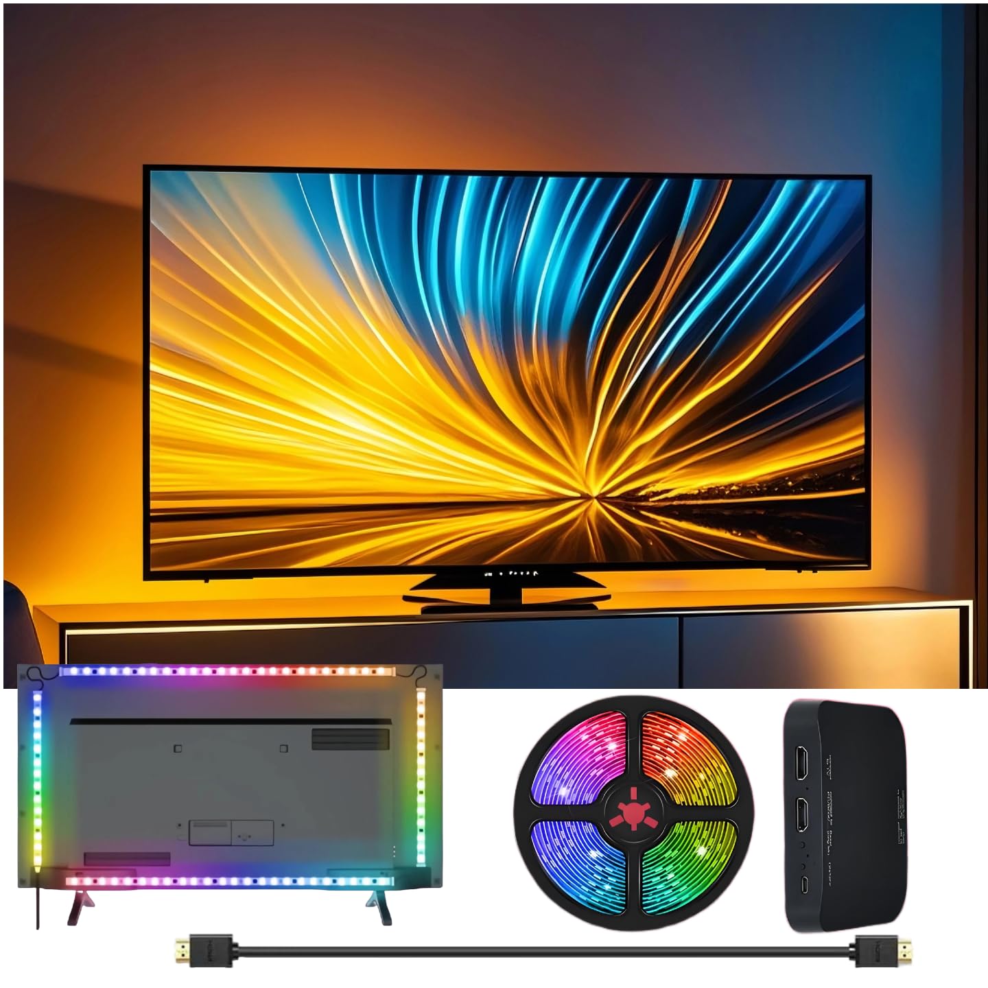 Amazon.com: wacuaao 9.2 ft HDMI 2.0 Box TV Backlight that Sync