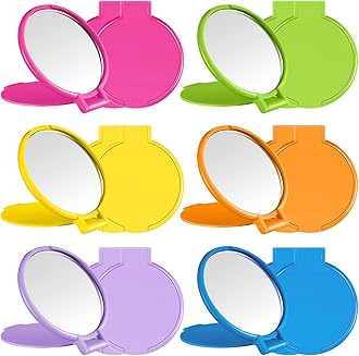 Jetec 18 Pieces Compact Mirrors Bulk Gifts Mini Vintage Pocket Mirrors for Purse Small Portable Folding Round Makeup Stuffs for Travel Daily Use Party Favors Women (Bright Colors)
