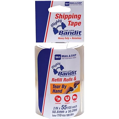 Tear By Hand Packing Tape, 2" x 2000", 2-Pack (83732-MS)