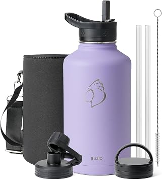 BUZIO Half Gallon Water Jug Insulated Stainless Steel Cold for 48 Hrs