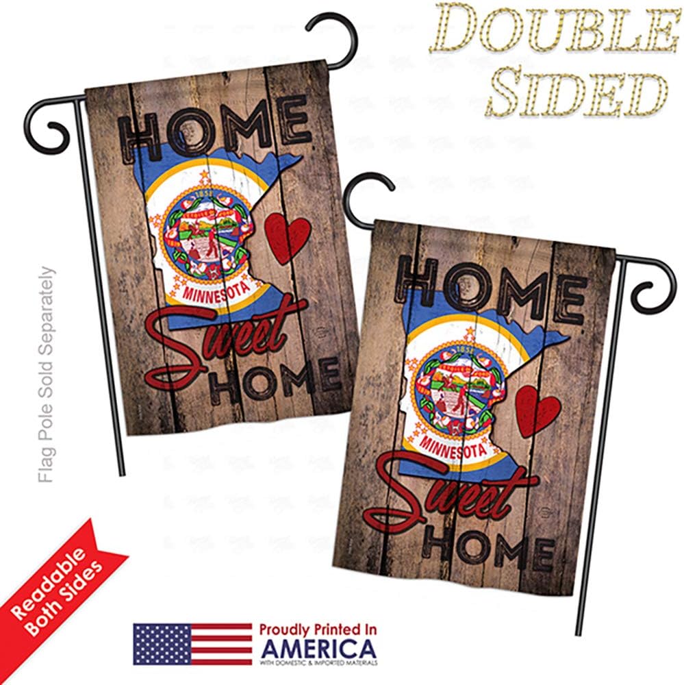 State Minnesota Home Sweet Garden House Flags Set Americana States USA American Territories Republic Country Particular Area Small Decorative Gift Yard Banner Double-Sided Made In 28 X 40