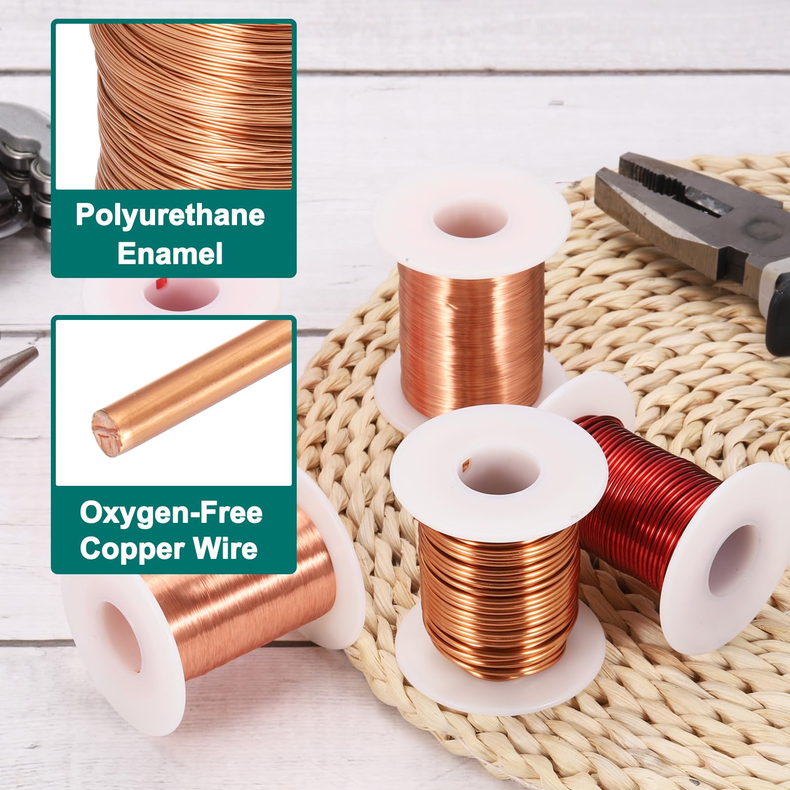 QUARKZMAN Alambre Esmaltado Calibre 32 AWG, Cobre Bobina Magnética Transformadores, Grado F 155°C