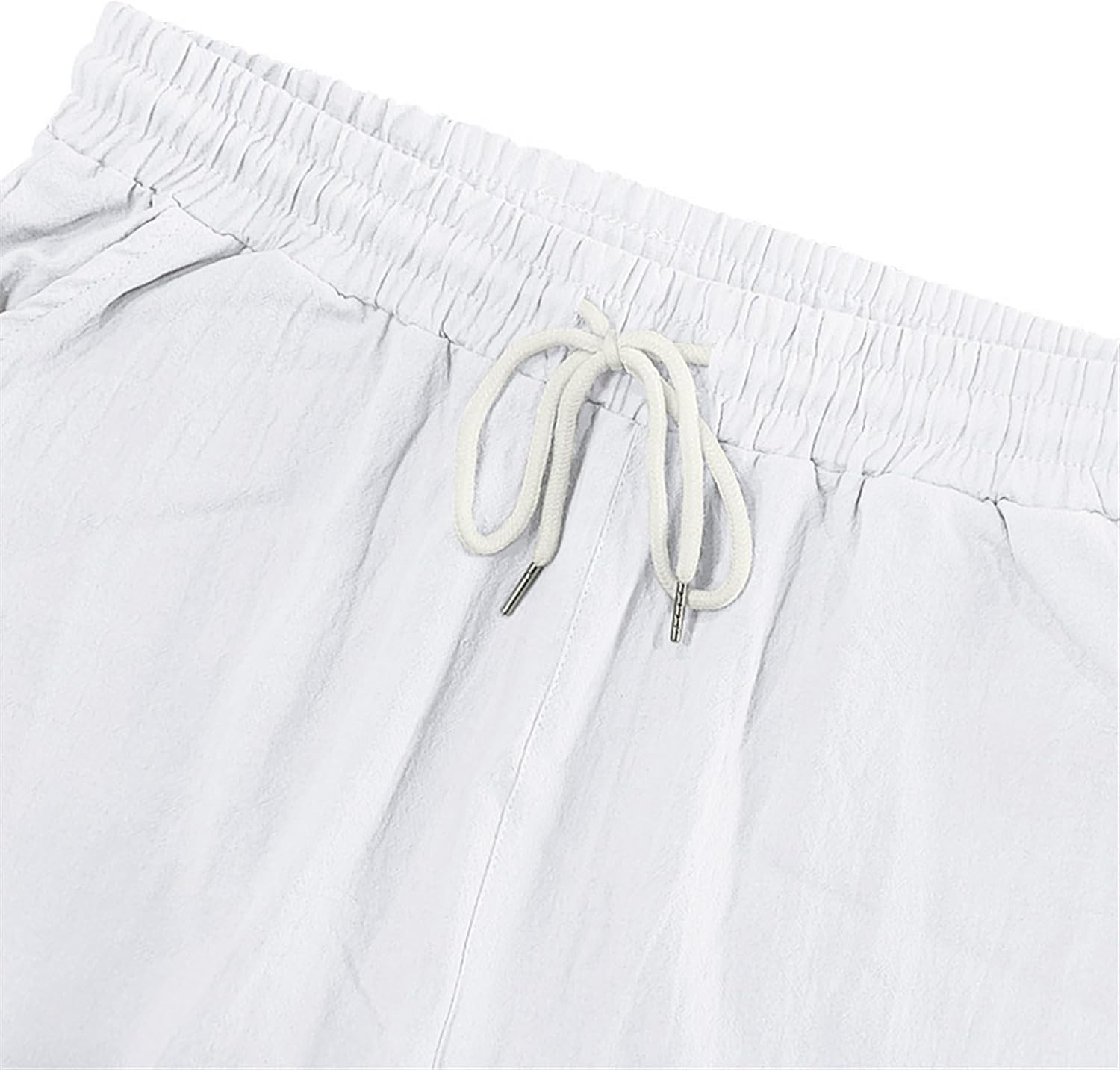 Maiyifu-GJ Men's Cotton Linen Shorts Casual Lightweight Drawstring Shorts Elastic Waist Flat Front Shorts for Men