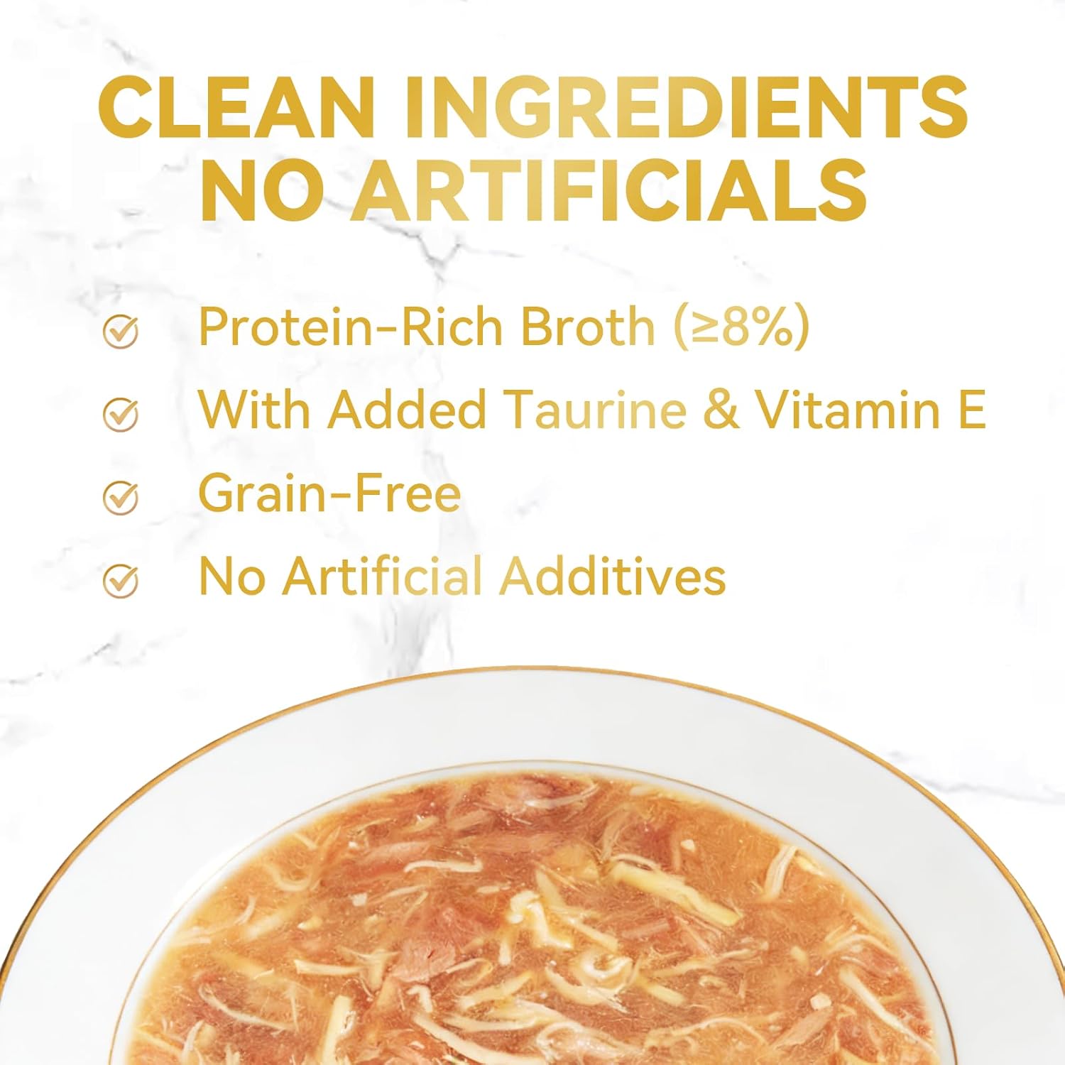 Shredded Chicken in Broth – High-Protein Grain-Free Lickable Cat Food Topper, Chicken & Seafood Variety Pack, 24 Pouches (1.41 oz Each) (48)