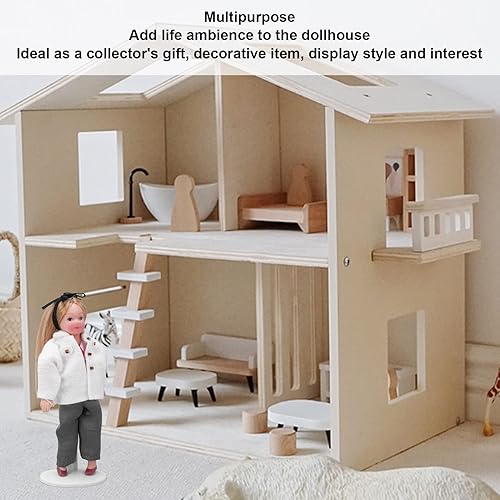 Miniatura 3 de Alomejor Personas de porcelana en miniatura con extremidades movibles realista Mini muñeca de niña de cerámica para casa de muñecas escala 112