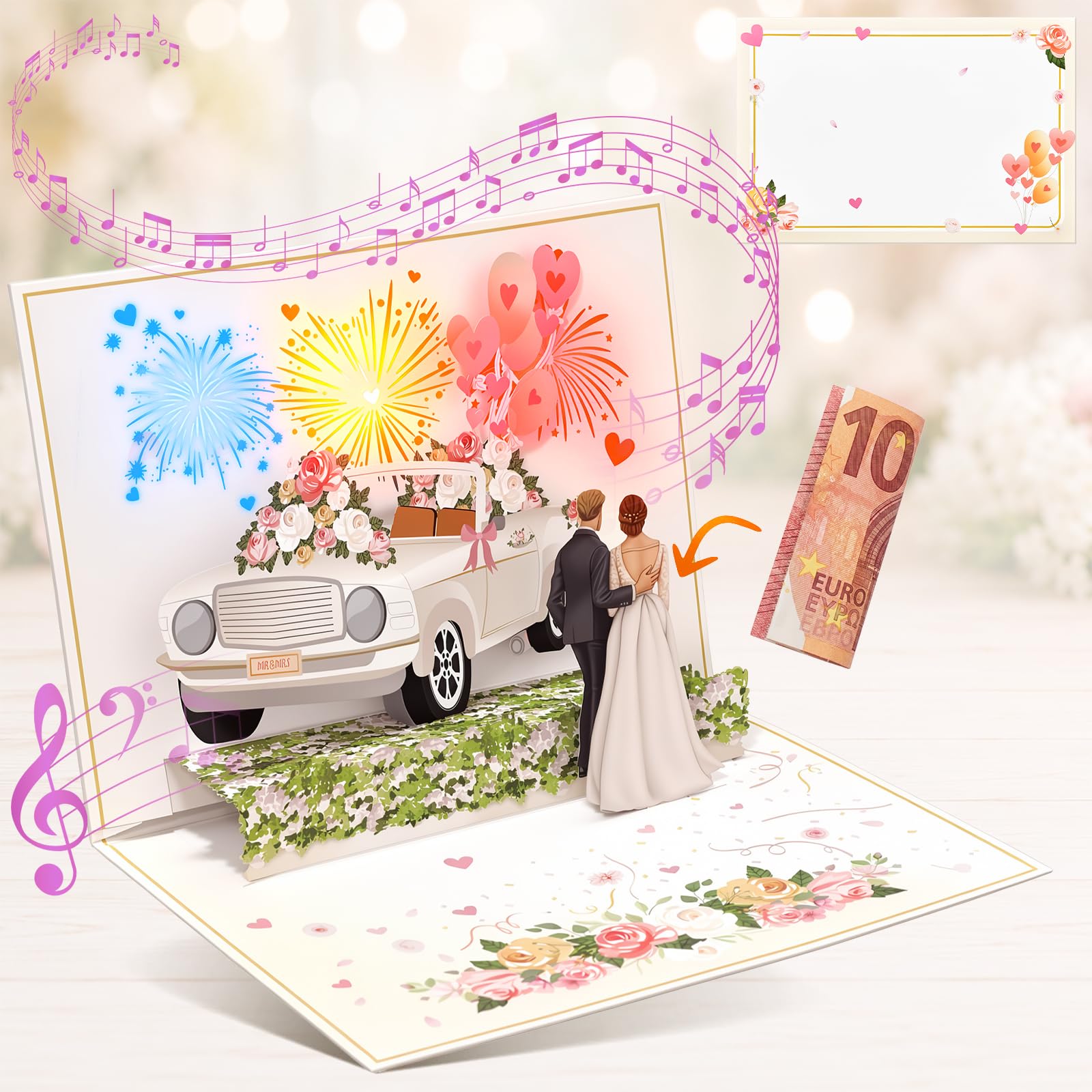 Yinqing Hochzeitskarte mit Musik und Licht