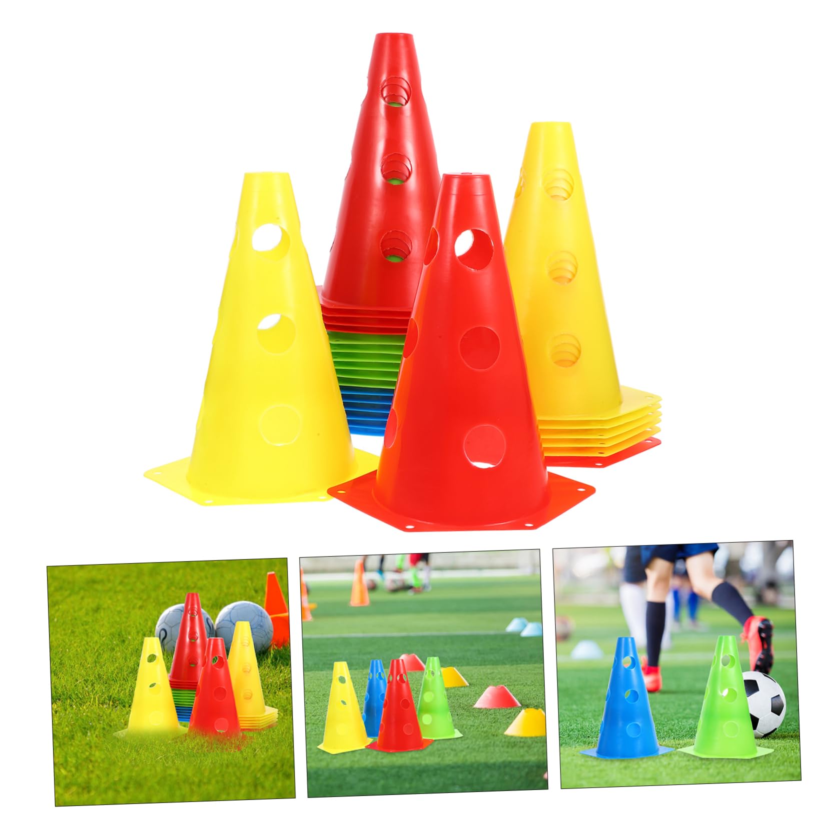 Bsfit Coni Da Allenamento Calcio - 10 Pezzi, Altezza 23 Cm, Gialli E Rossi, Per Coordinazione E Velocità