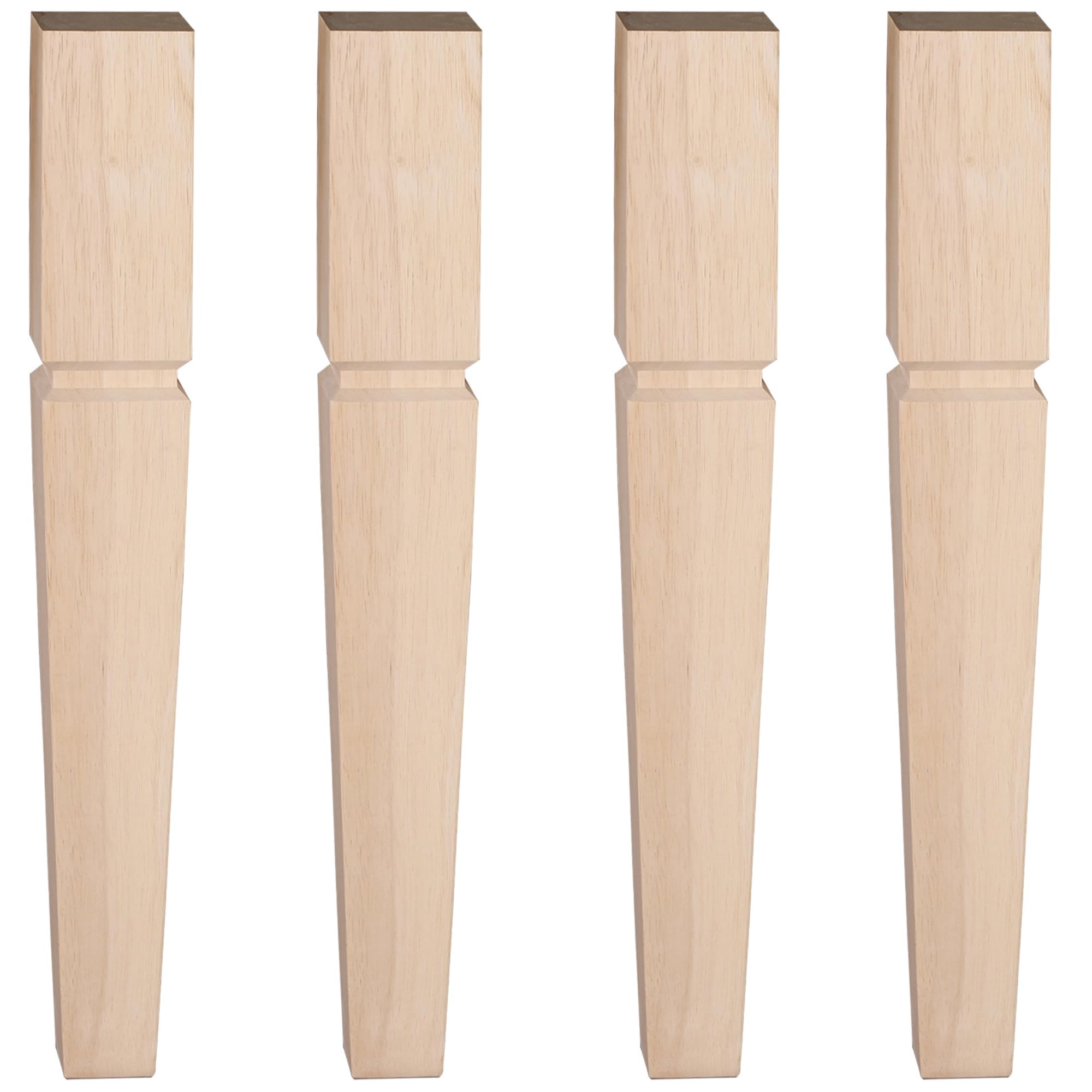 Texphw 18" H*2.75" W Square Unfinished Oak Furniture Legs - Heavy Duty Mid Century Tall Wooden Legs Set of 4 for Tables, Bench, Ottomans (Natural)