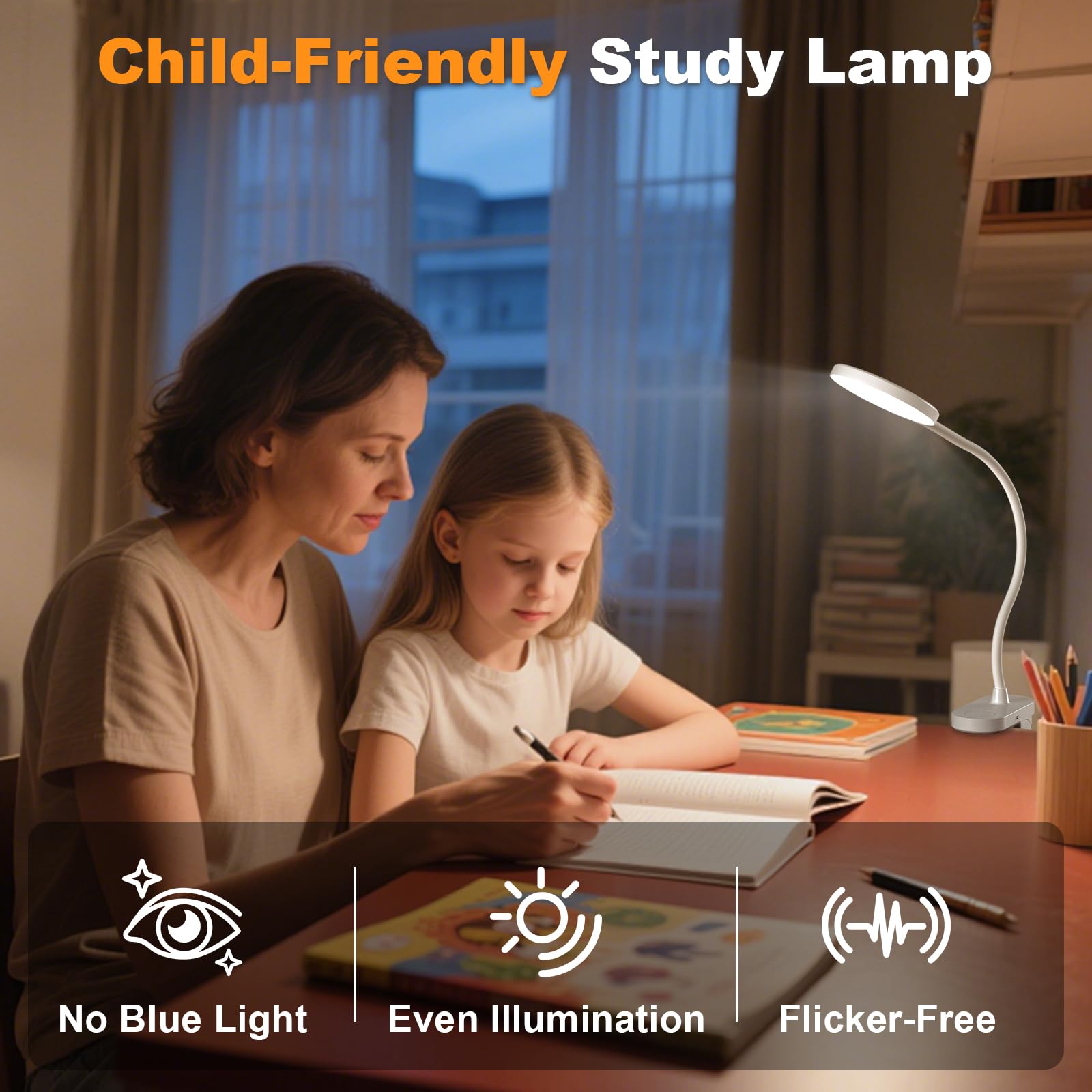 ZAPLIT 97 LED Lampada da Lettura a Clip Ricaricabile USB-C – 3 Temperature Colore & 10 Luminosità, 2000mAh, Collo Flessibile 40cm, per Camera da Letto, Scrivania e Campeggio