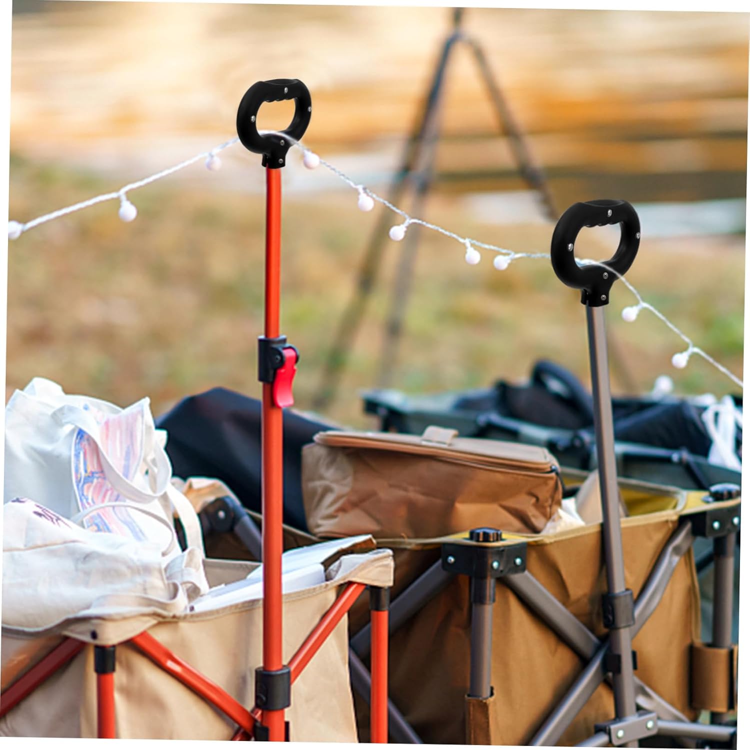 4pcs Plastic Wagon Cart Handle Replacement Black Push Pull Trolley Handle