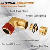 Vista 3 de Juego de 34 piezas de accesorios de línea de freno de aire de latón DOT 1/4" 3/8" 1/2" accesorios de línea de aire de conexión rápida accesorios