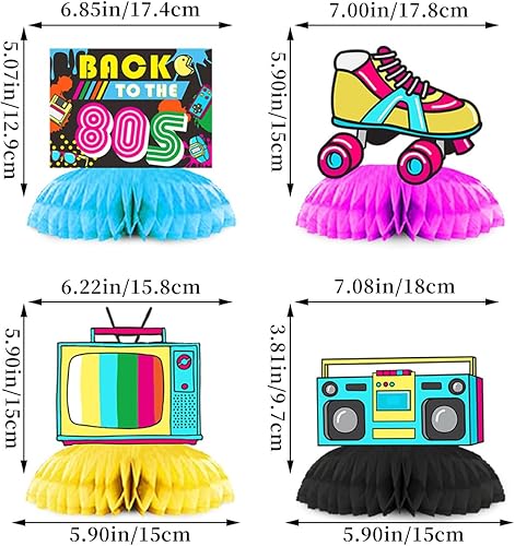 Miniatura 4 de Decoraciones de cumpleaños temáticas de los años 80, pancarta retro linda de feliz cumpleaños, suministros divertidos para fiesta de niño y niña con