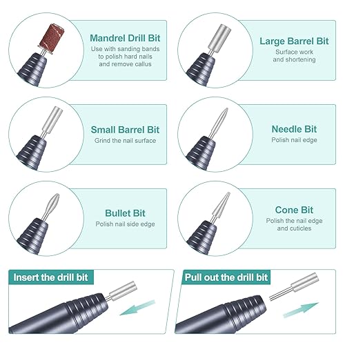 Miniatura 5 de Juego de taladro de uñas portátil
