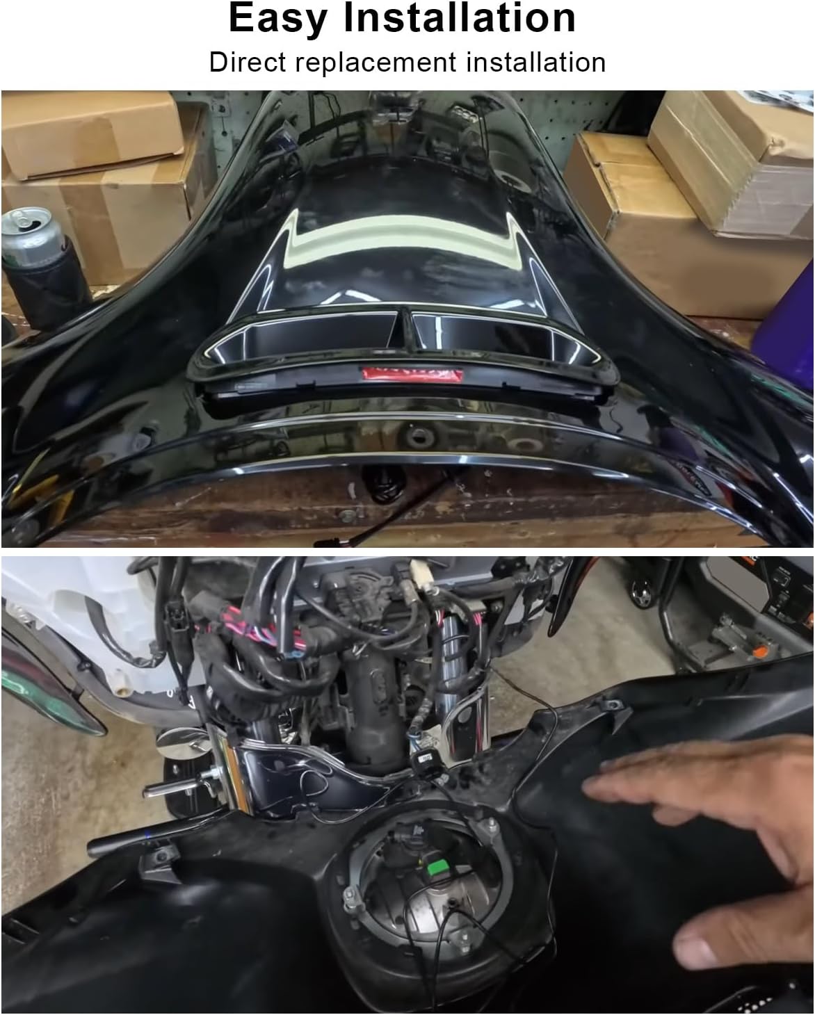 Motorcycle LED Fairing Vent Light Fit for Harley Touring Street Glide/Electra Glide/Tri Glide 2014-2023, Front Fairing Vent Accent DRL & Turn Signal Light Black