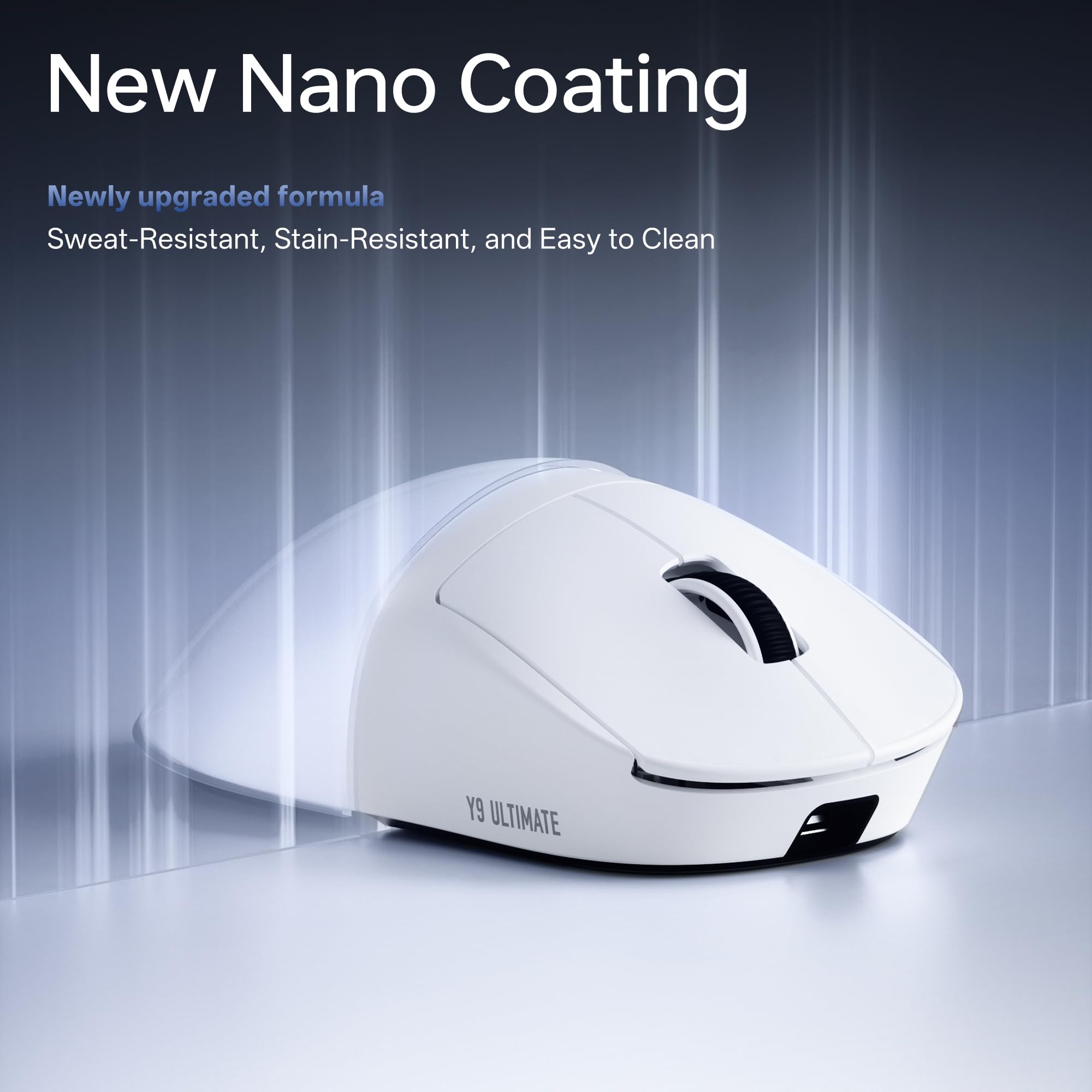 ATK Dragonfly Y9 - Ratón para juegos, 55 g, ligero, PAW3950 Ultra Sensor, Nordic 54L15 MCU, interruptores ópticos, tasa de sondeo de 8K Hz, batería de 800 horas 2.4G/USB-C (blanco, Ultimate)