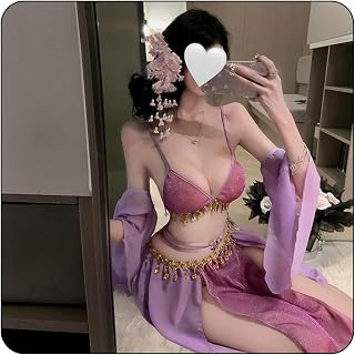 [LIKENNY] チャイナドレス セクシー コスプレ コスチュームセット ベビードール+Ｔバック下着 透け感 レース 胸開き スリット 花柄 刺繍 可愛い 大人女性用 ハロウィン クリスマス 仮装 ランジェリー メイド ロリータ ドレス