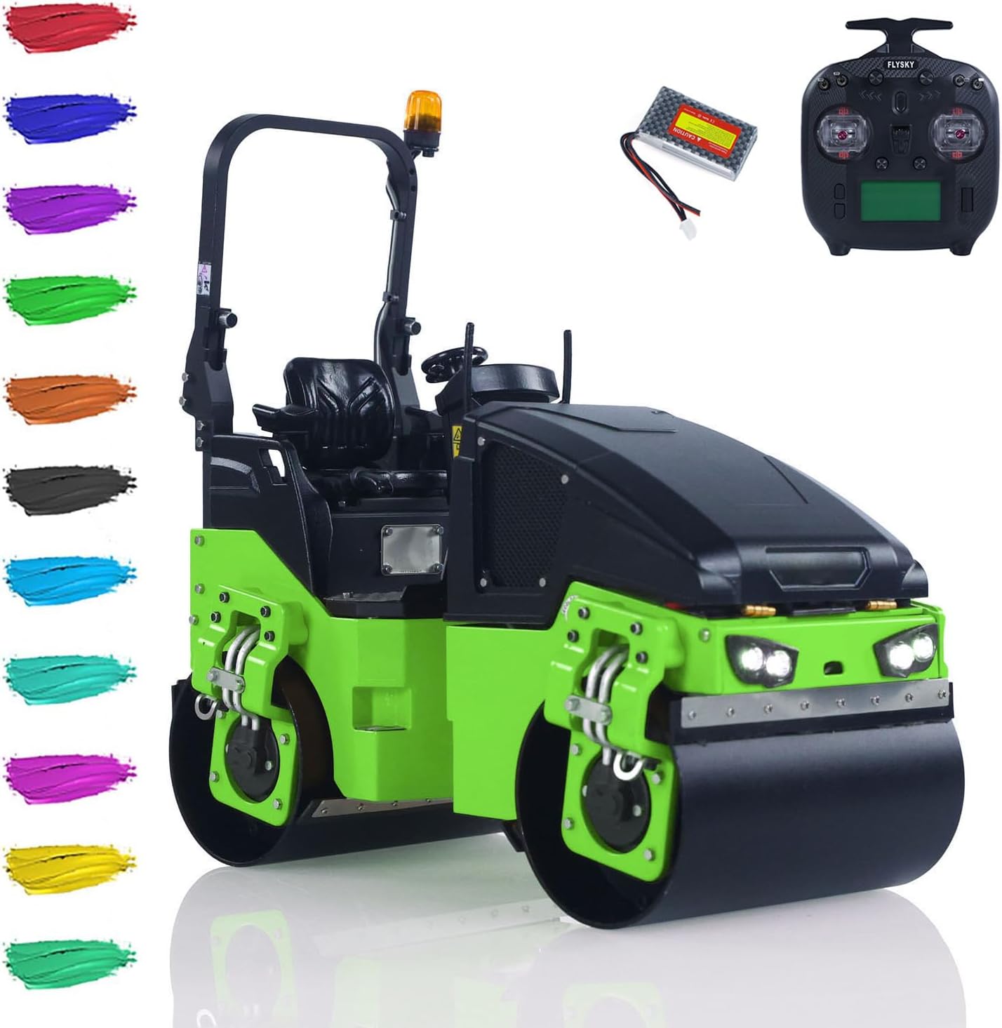 TOUCAN RC HOBBY Metal 1/14 Remote Control Road Roller BW120AD Mini RC Construction Car Flysky ST8 Radio Light System Outdoor RTR Model Vehicle for Adult