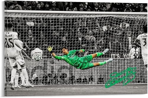 LINXIANG Thibaut Courtois - Póster artístico de fútbol americano para habitación, póster estético y arte de pared, póster moderno para decoración de