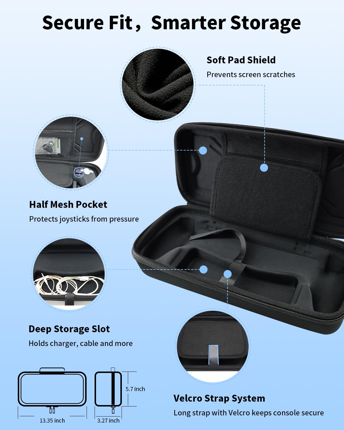 HolyFort Kit Accessori 14 in 1 per PlayStation Portal (PS5 Remote Player), Custodia Rigida per PS Portal, Copertura in Silicone, 2 Proteggi Schermo, 4 Thumb Grips, Nero